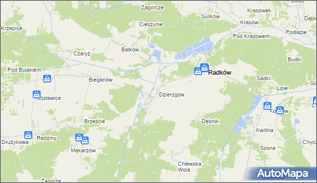 mapa Dzierzgów gmina Radków, Dzierzgów gmina Radków na mapie Targeo