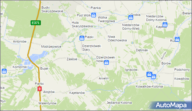 mapa Dzierzkówek Nowy, Dzierzkówek Nowy na mapie Targeo