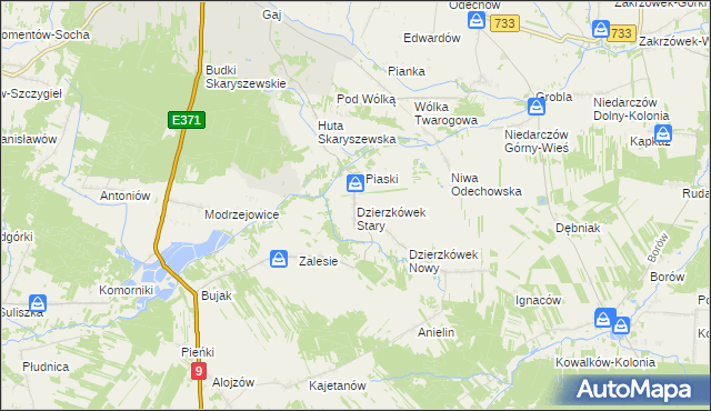 mapa Dzierzkówek Stary, Dzierzkówek Stary na mapie Targeo