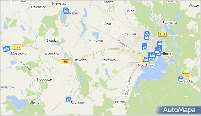 mapa Dzikówko, Dzikówko na mapie Targeo