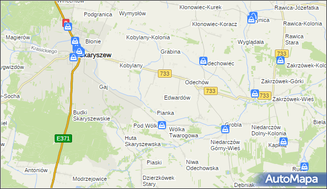 mapa Edwardów gmina Skaryszew, Edwardów gmina Skaryszew na mapie Targeo