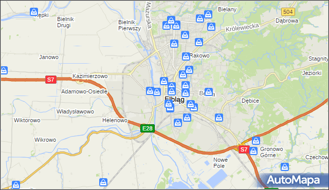 mapa Elbląga, Elbląg na mapie Targeo