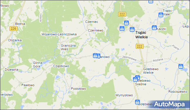 mapa Ełganowo, Ełganowo na mapie Targeo