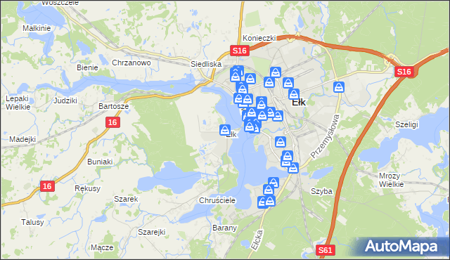 mapa Ełk powiat ełcki, Ełk powiat ełcki na mapie Targeo