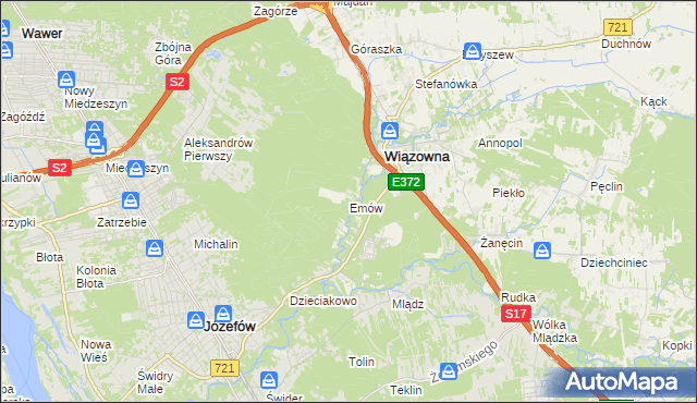 mapa Emów, Emów na mapie Targeo