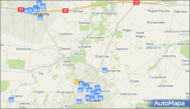 mapa Erazmów, Erazmów na mapie Targeo