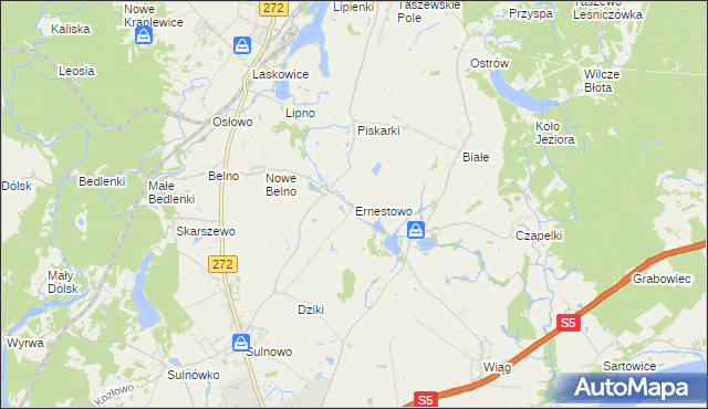 mapa Ernestowo, Ernestowo na mapie Targeo