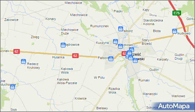 mapa Falborek, Falborek na mapie Targeo