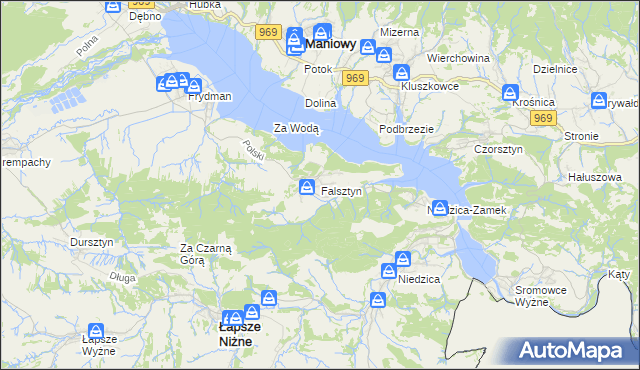 mapa Falsztyn, Falsztyn na mapie Targeo