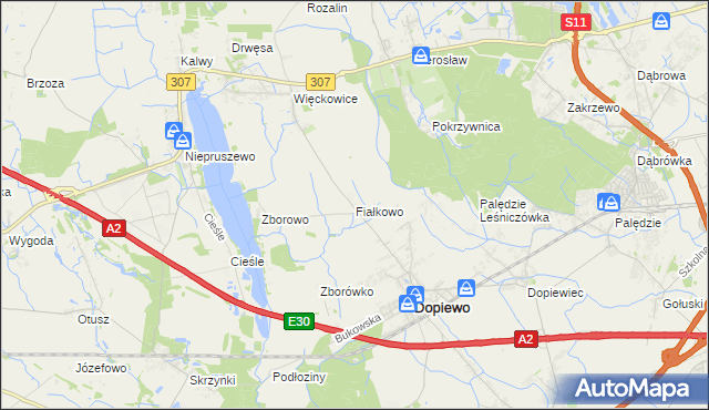 mapa Fiałkowo, Fiałkowo na mapie Targeo