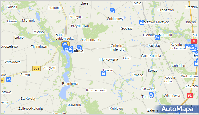 mapa Florkowizna, Florkowizna na mapie Targeo