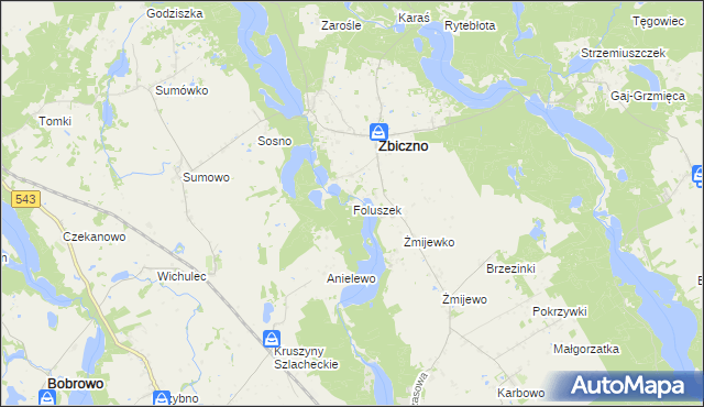 mapa Foluszek, Foluszek na mapie Targeo