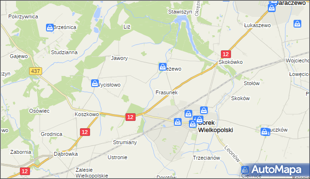 mapa Frasunek, Frasunek na mapie Targeo