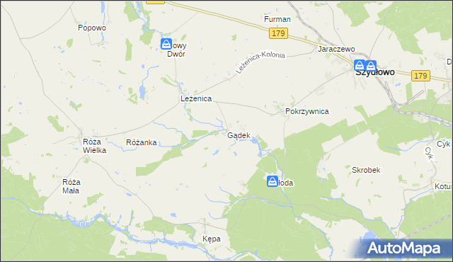 mapa Gądek, Gądek na mapie Targeo