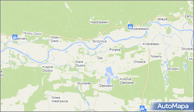 mapa Gaj gmina Przytoczna, Gaj gmina Przytoczna na mapie Targeo