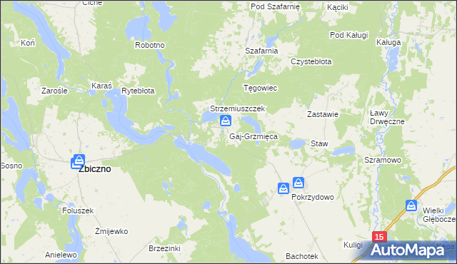 mapa Gaj-Grzmięca, Gaj-Grzmięca na mapie Targeo