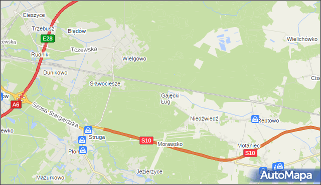 mapa Gajęcki Ług, Gajęcki Ług na mapie Targeo