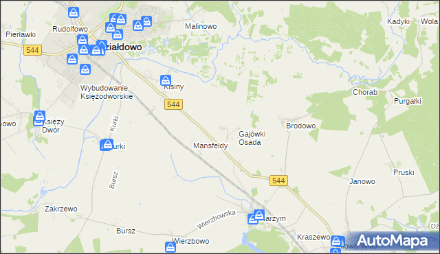 mapa Gajówki, Gajówki na mapie Targeo
