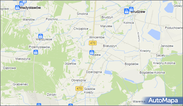 mapa Galew gmina Brudzew, Galew gmina Brudzew na mapie Targeo