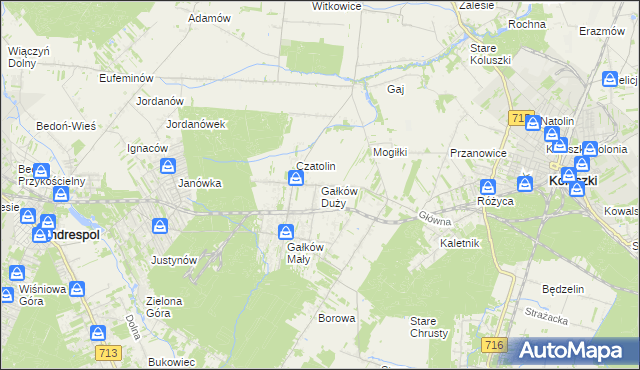 mapa Gałków Duży, Gałków Duży na mapie Targeo