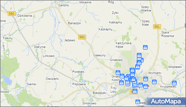 mapa Gałwuny, Gałwuny na mapie Targeo