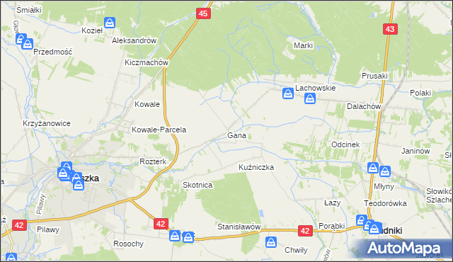mapa Gana, Gana na mapie Targeo
