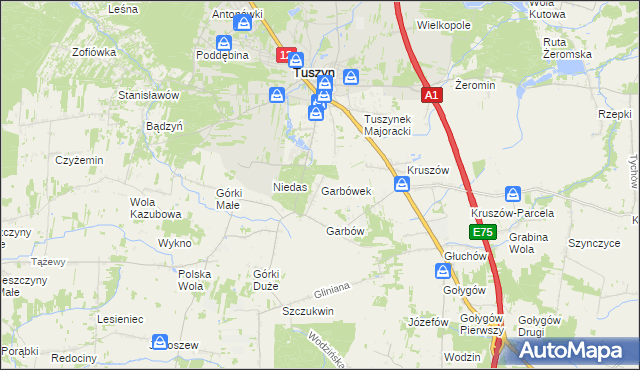 mapa Garbówek, Garbówek na mapie Targeo