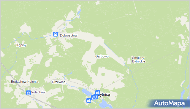 mapa Garbowo gmina Bytnica, Garbowo gmina Bytnica na mapie Targeo