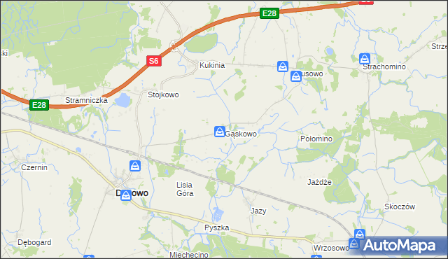 mapa Gąskowo, Gąskowo na mapie Targeo