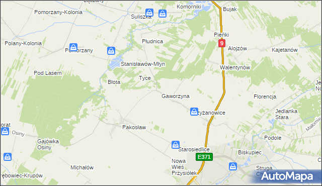mapa Gaworzyna, Gaworzyna na mapie Targeo