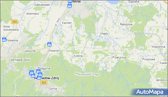 mapa Gierczyn gmina Mirsk, Gierczyn gmina Mirsk na mapie Targeo