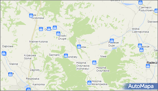 mapa Gilów gmina Goraj, Gilów gmina Goraj na mapie Targeo