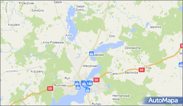 mapa Głąbowo, Głąbowo na mapie Targeo
