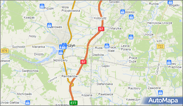 mapa Gładków, Gładków na mapie Targeo