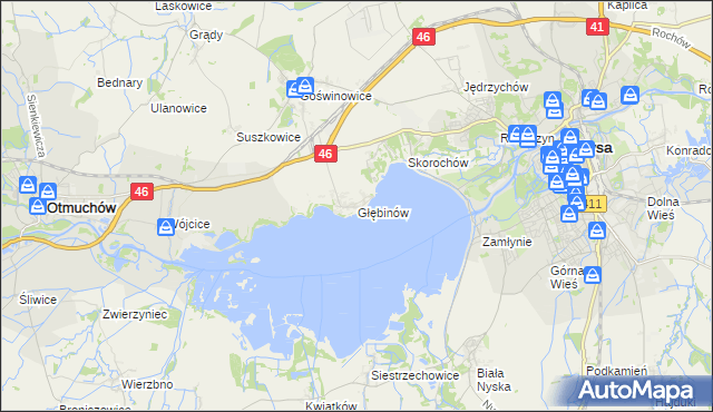 mapa Głębinów, Głębinów na mapie Targeo