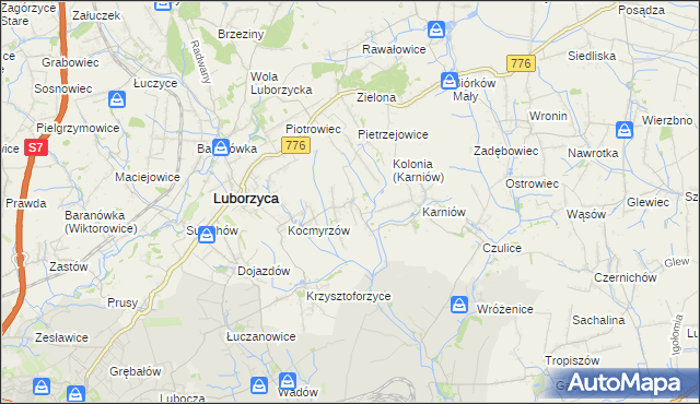 mapa Głęboka gmina Kocmyrzów-Luborzyca, Głęboka gmina Kocmyrzów-Luborzyca na mapie Targeo