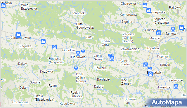 mapa Glinik Górny, Glinik Górny na mapie Targeo