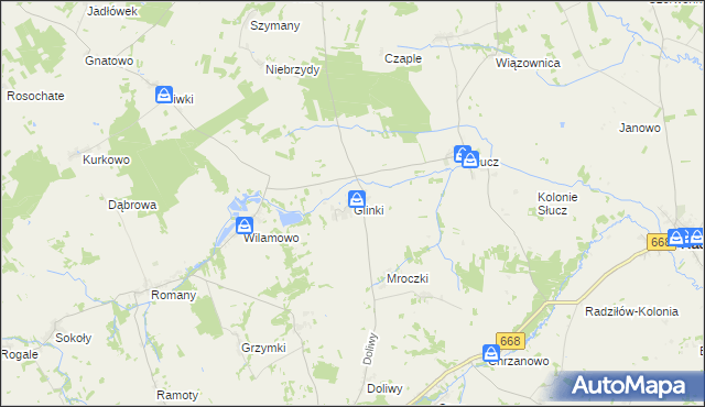 mapa Glinki gmina Radziłów, Glinki gmina Radziłów na mapie Targeo