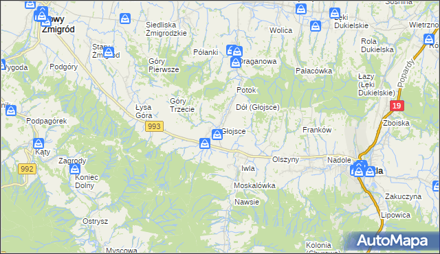 mapa Głojsce, Głojsce na mapie Targeo