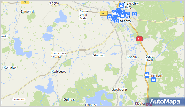 mapa Głotowo, Głotowo na mapie Targeo