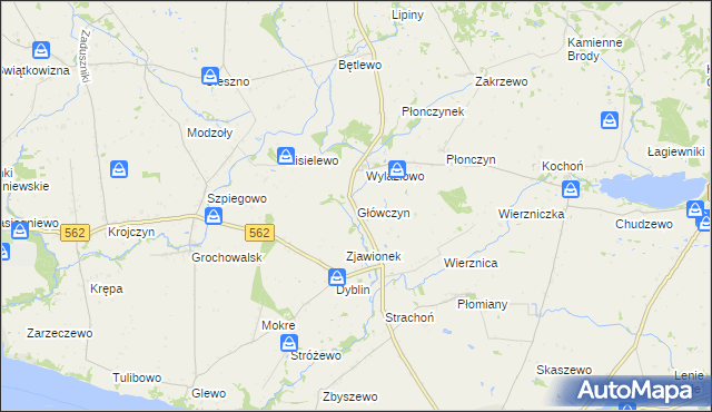 mapa Główczyn gmina Dobrzyń nad Wisłą, Główczyn gmina Dobrzyń nad Wisłą na mapie Targeo