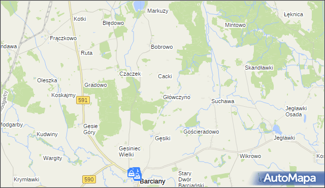 mapa Główczyno, Główczyno na mapie Targeo