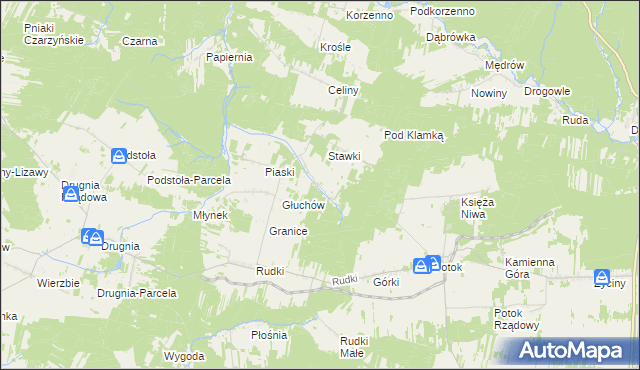 mapa Głuchów-Lasy, Głuchów-Lasy na mapie Targeo