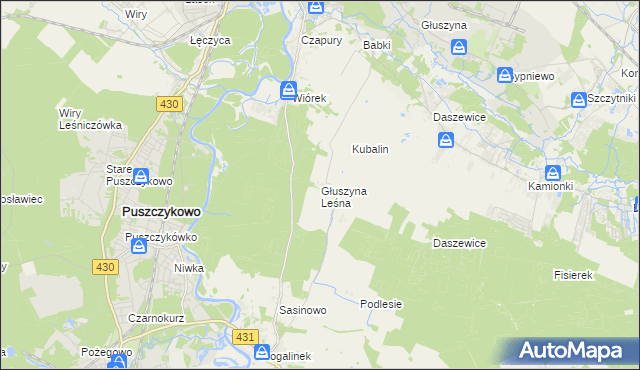 mapa Głuszyna Leśna, Głuszyna Leśna na mapie Targeo