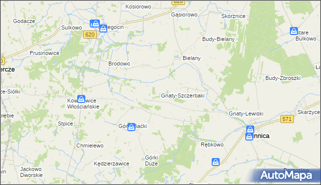 mapa Gnaty-Szczerbaki, Gnaty-Szczerbaki na mapie Targeo