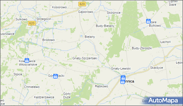 mapa Gnaty-Wieśniany, Gnaty-Wieśniany na mapie Targeo