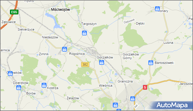 mapa Goczałków, Goczałków na mapie Targeo