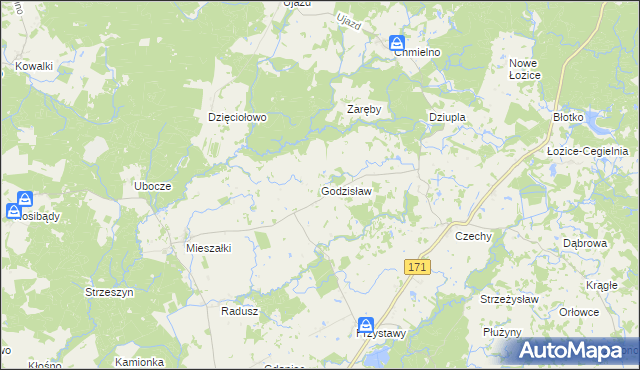 mapa Godzisław, Godzisław na mapie Targeo