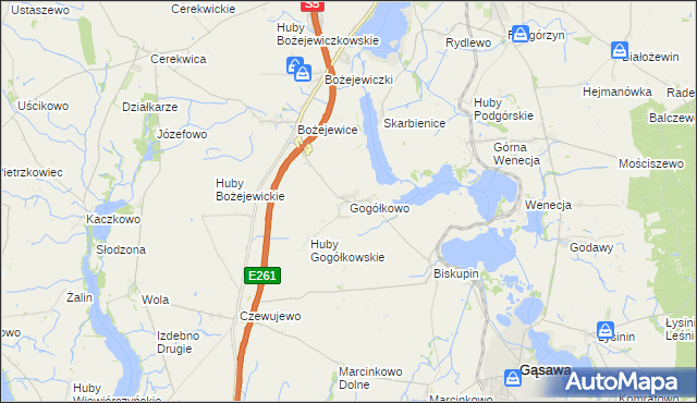 mapa Gogółkowo, Gogółkowo na mapie Targeo