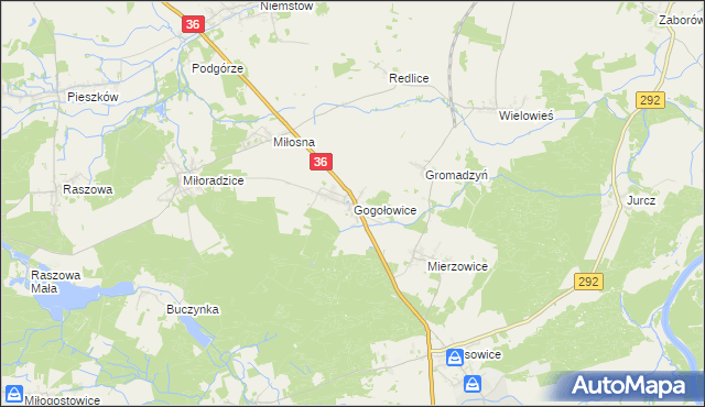 mapa Gogołowice gmina Lubin, Gogołowice gmina Lubin na mapie Targeo
